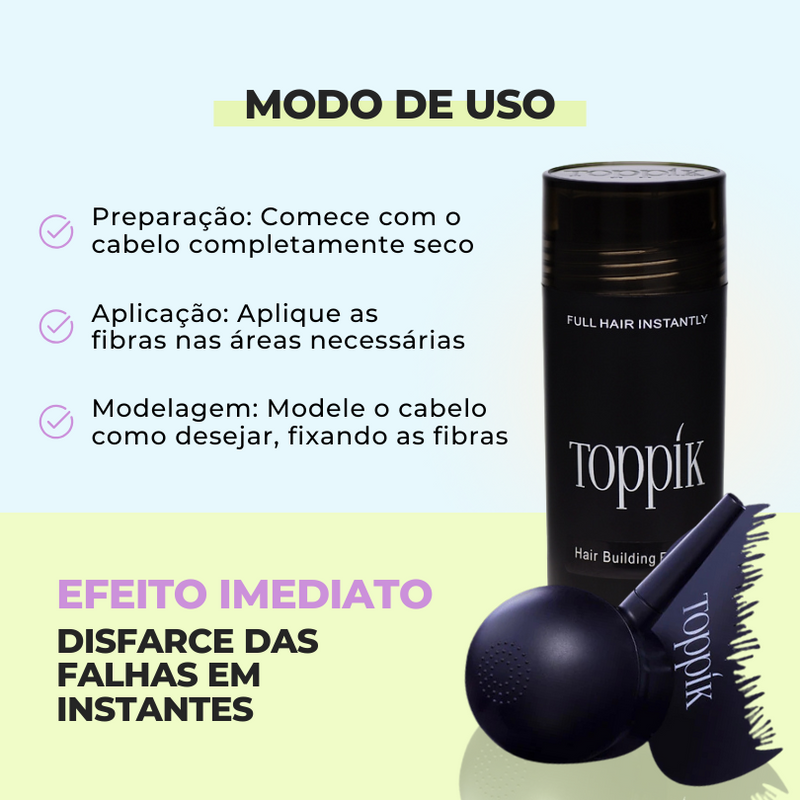 Kit Capilar Toppik para Cobertura Instântanea + Ferramentas de Aplicação